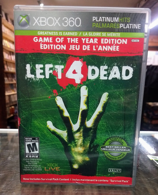 LEFT 4 DEAD PLATINUM HITS XBOX 360 X360 - jeux video game-x