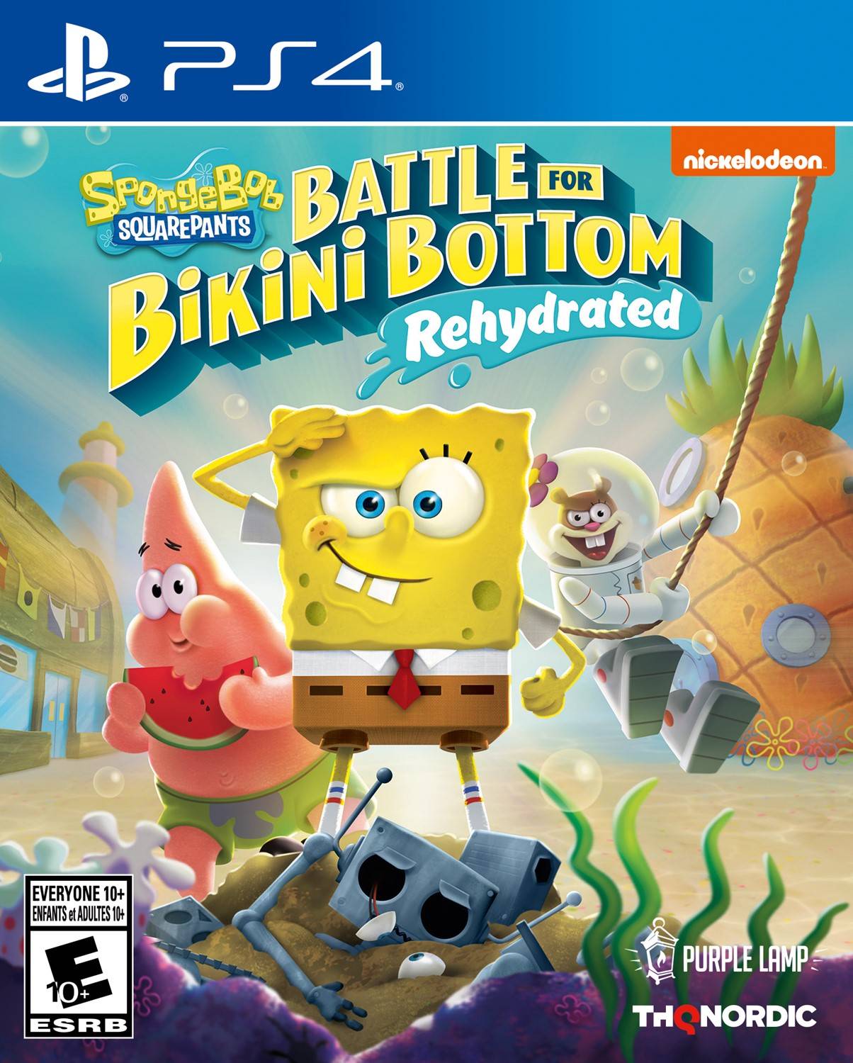 SPONGEBOB SQUAREPANTS BATTLE FOR BIKINI BOTTOM REHYDRATED (PLAYSTATION 4 PS4) - jeux video game-x