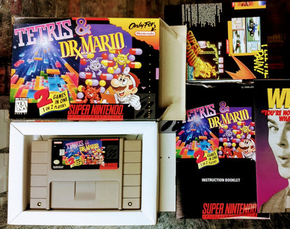 TETRIS AND DR. MARIO EN BOITE (SUPER NINTENDO SNES) - jeux video game-x