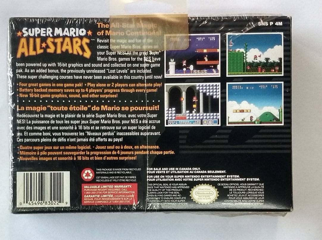 SUPER MARIO ALL-STARS EN BOITE VERSION CANADIENNE (SUPER NINTENDO SNES) - jeux video game-x