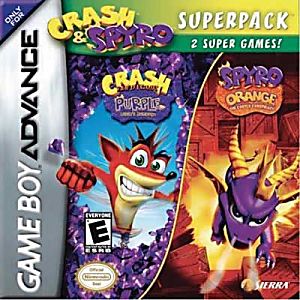 CRASH AND SPYRO SUPERPACK (PURPLE/ORANGE) (GAME BOY ADVANCE GBA) - jeux video game-x