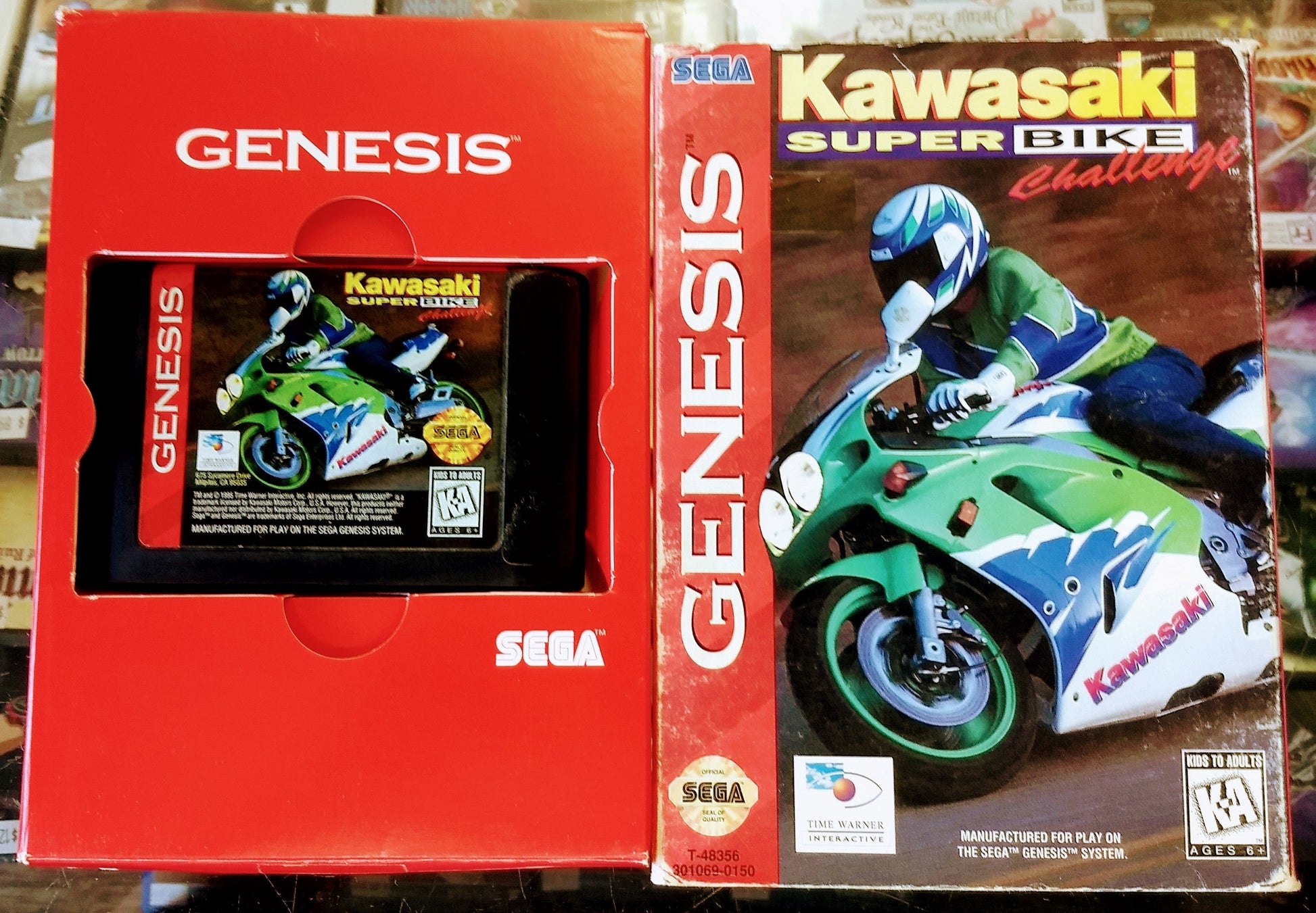 KAWASAKI SUPERBIKE CHALLENGE SEGA GENESIS SG - jeux video game-x