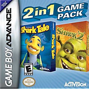 SHREK 2 AND SHARK TALE 2 IN 1 (GAME BOY ADVANCE GBA) - jeux video game-x