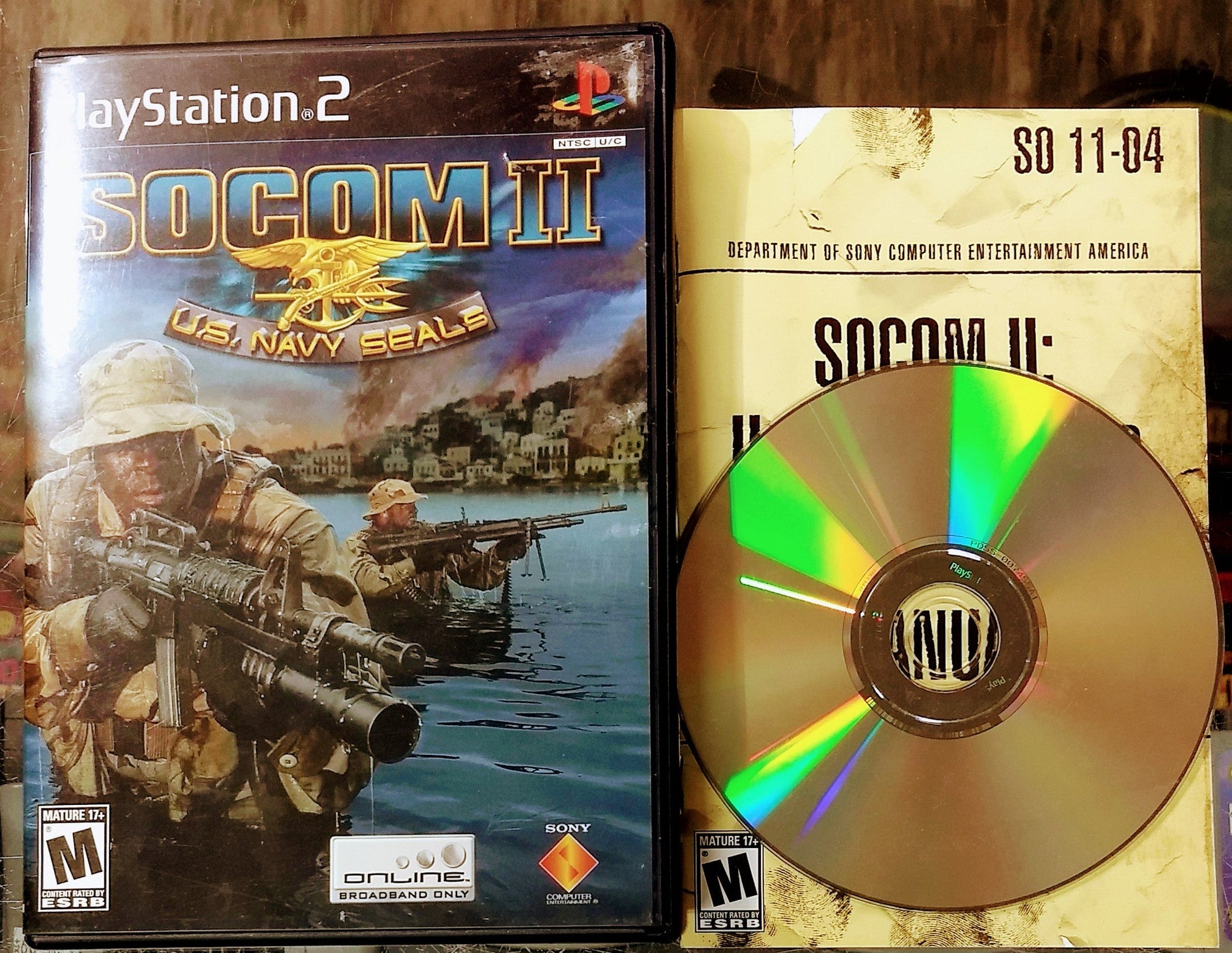 SOCOM II 2: U.S. NAVY SEALS PLAYSTATION 2 PS2 - jeux video game-x