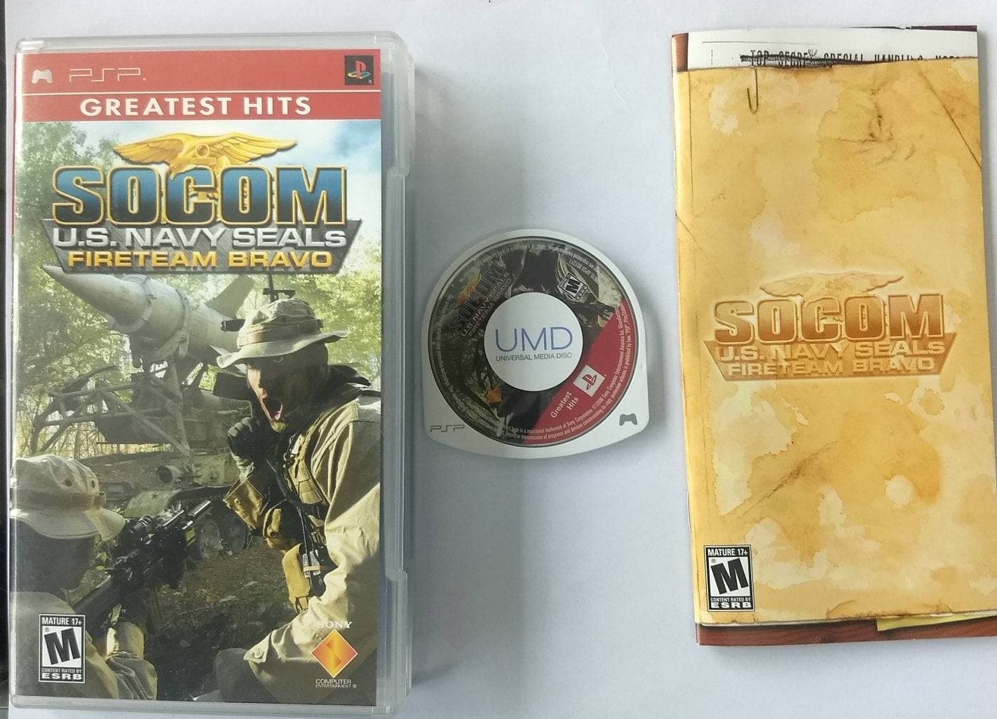 SOCOM US NAVY SEAL FIRETEAM BRAVO GREATEST HITS PLAYSTATION PORTABLE PSP - jeux video game-x