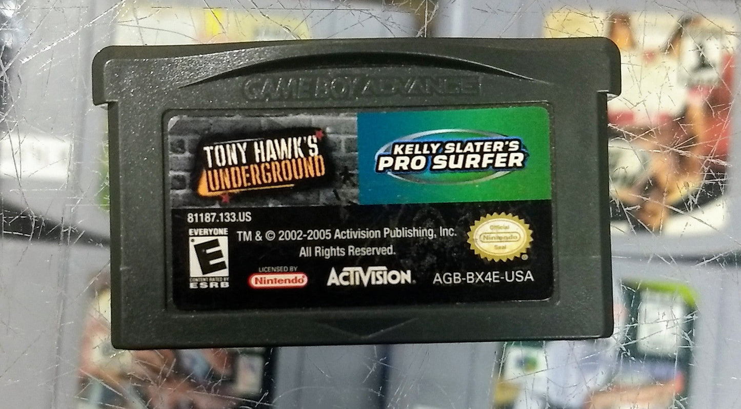 TONY HAWK'S UNDERGROUND THUG AND KELLY SLATER'S PRO SURFER (GAME BOY ADVANCE GBA) - jeux video game-x