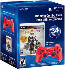 PS3 Combo Pack [ God of War Saga + Red Dualshock 3 Wireless Controller ] - jeux video game-x