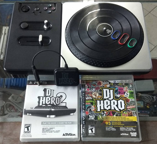 TABLE TOURNANTE DJ HERO 1 ET 2 BUNDLE TURN TABLE PLAYSTATION 3 PS3 - jeux video game-x