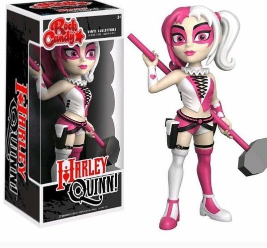 FUNKO ROCK CANDY HARLEY QUINN PINK AND WHITE COLLECTIBLE VINYL FIGURE - jeux video game-x