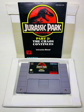 JURASSIC PARK 2 THE CHAOS CONTINUES en boite SUPER NINTENDO SNES - jeux video game-x