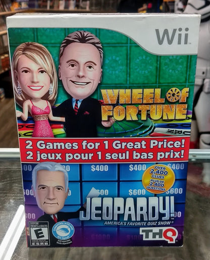 GAMESHOW FUN DOUBLE PACK JEOPARDY WHEEL OF FORTUNE NINTENDO WII - jeux video game-x