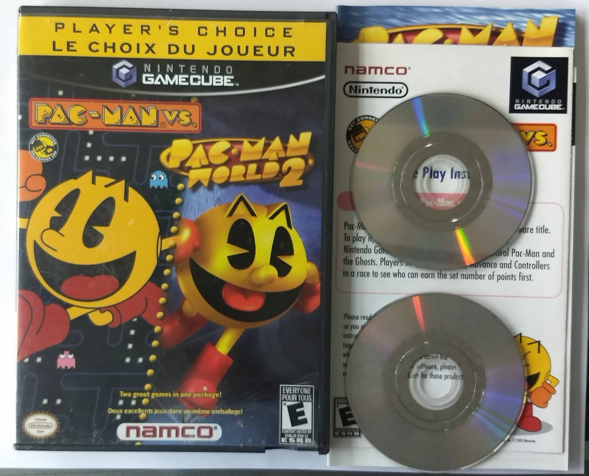 PAC-MAN VS AND PAC-MAN WORLD 2 PLAYERS CHOICE (NINTENDO GAMECUBE NGC) - jeux video game-x