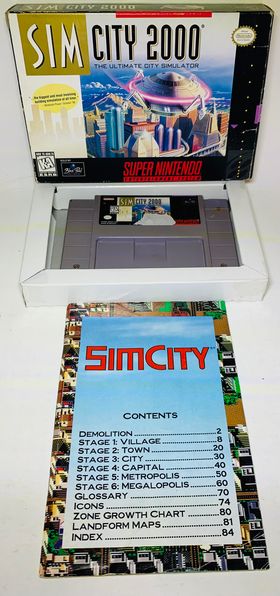 SIMCITY 2000 EN BOITE SUPER NINTENDO SNES - jeux video game-x