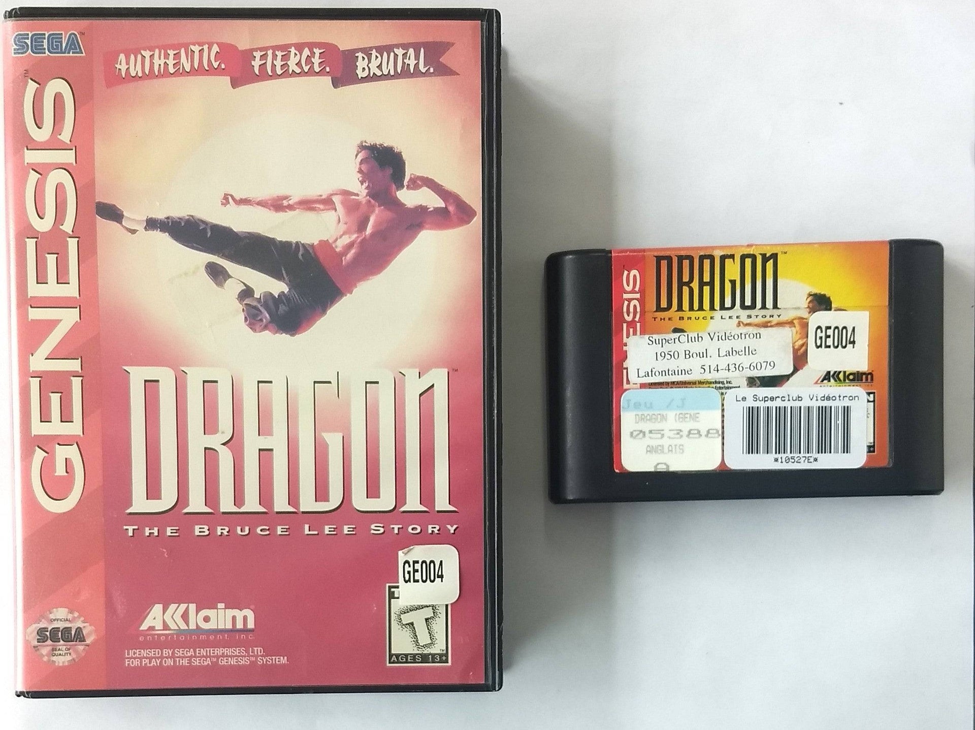 DRAGON: THE BRUCE LEE STORY (SEGA GENESIS SG) | jeux video game-x