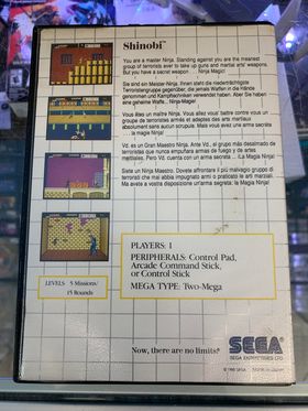 SHINOBI SEGA MASTER SYSTEM SMS - jeux video game-x