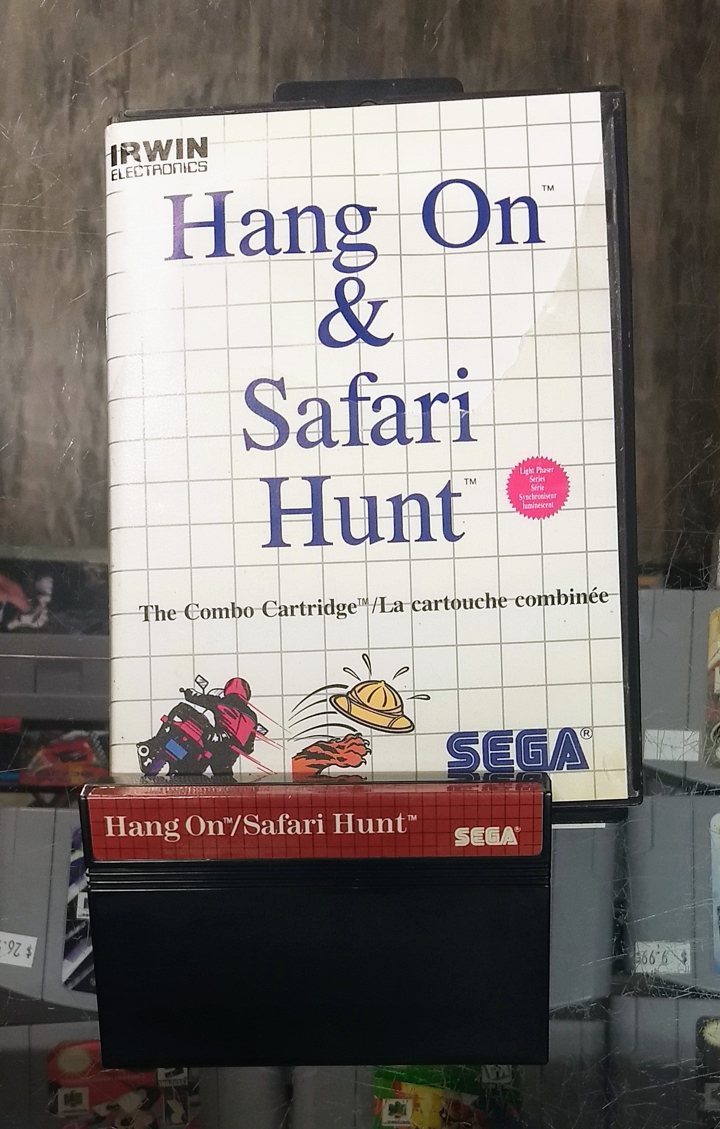 HANG-ON AND SAFARI HUNT SEGA MASTER SYSTEM SMS - jeux video game-x