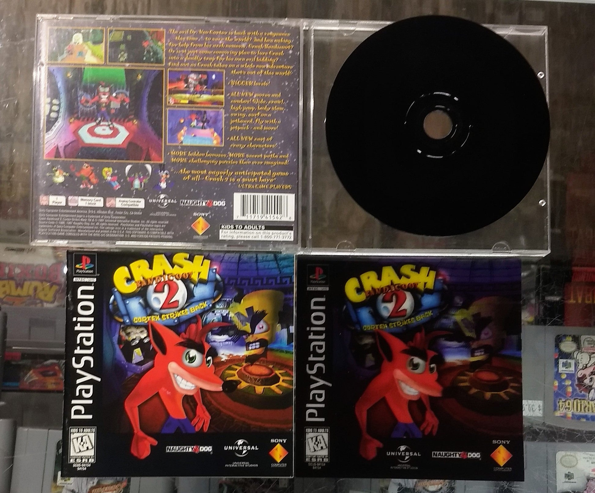 CRASH BANDICOOT 2 CORTEX STRIKES BACK PLAYSTATION PS1 - jeux video game-x