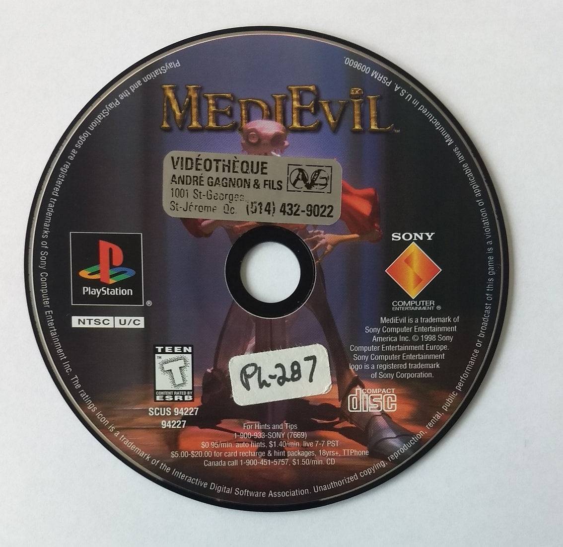 MEDIEVIL PLAYSTATION PS1 - jeux video game-x