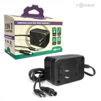 3-IN-1 UNIVERSAL AC ADAPTER FOR NES/ SUPER NES AND GENESIS MODEL 1 - jeux video game-x